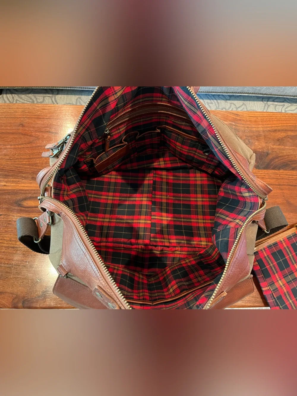Will Leather Goods Canvas and Leather Duffle Bag